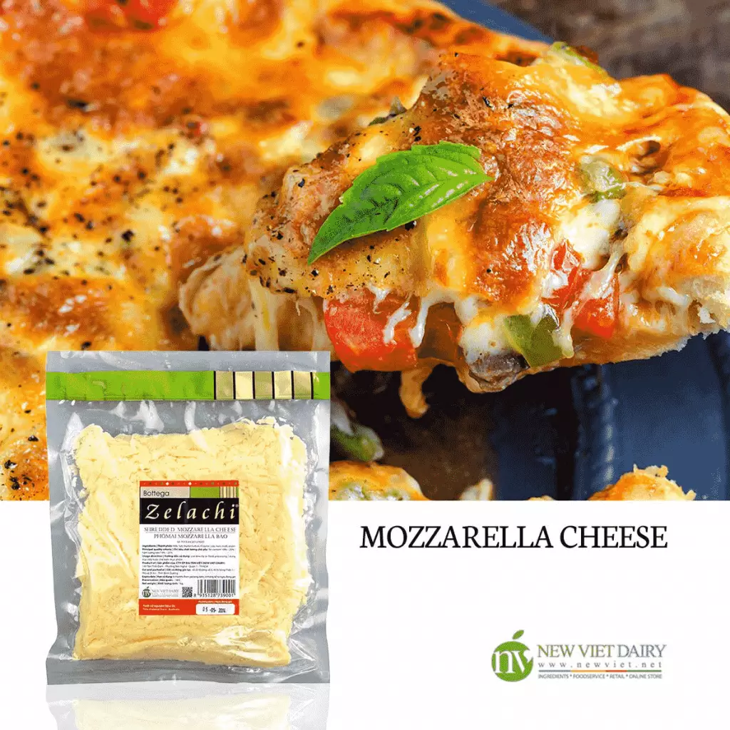 Phô mai Mozzarella bào sẵn của Bottega Zelachi.