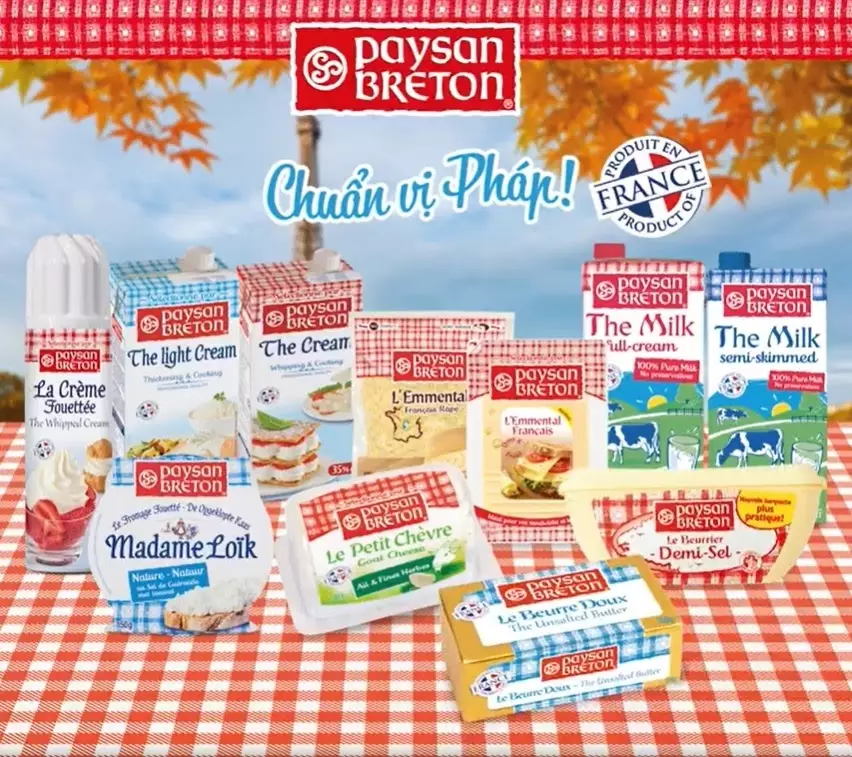Paysan Breton là thương hiệu chuyên cung cấp các sản phẩm được sản xuất từ sữa của như bơ và kem sữa từ Pháp.